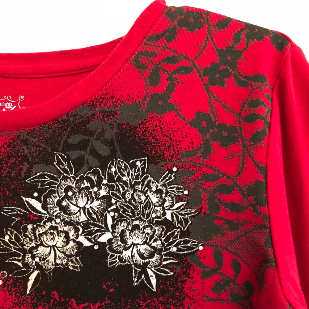Style & Co. Sport Red Long Sleeve Knit Top L - Picture 3 of 8